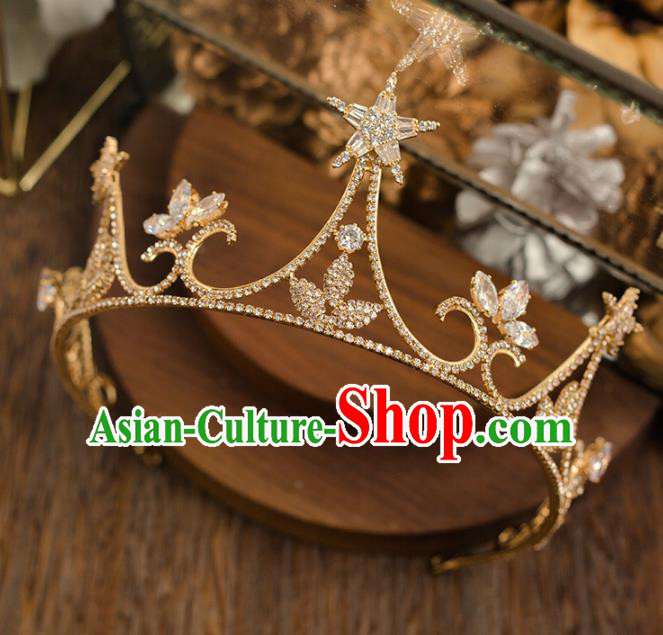 Handmade Wedding Hair Accessories Top Grade Bride Crystal Royal Crown Headwear for Women