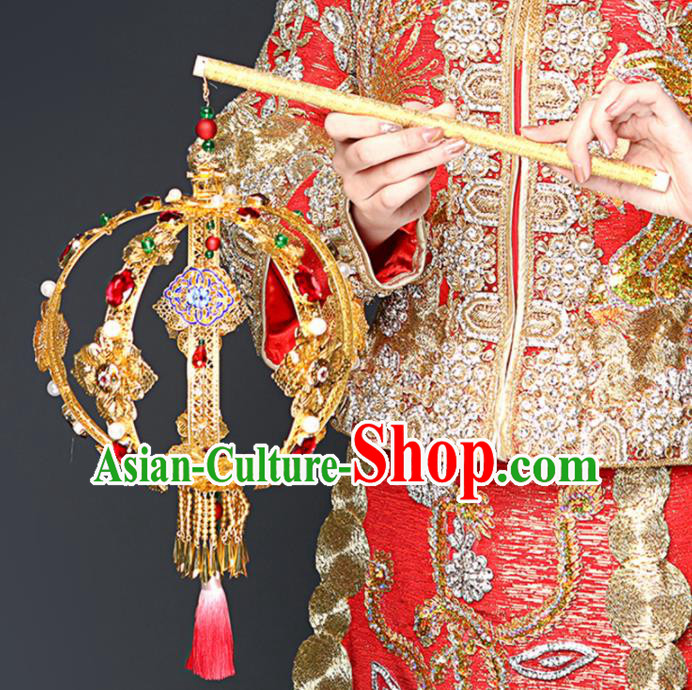 Chinese Ancient Wedding Accessories Bride Palace Golden Lantern for Women