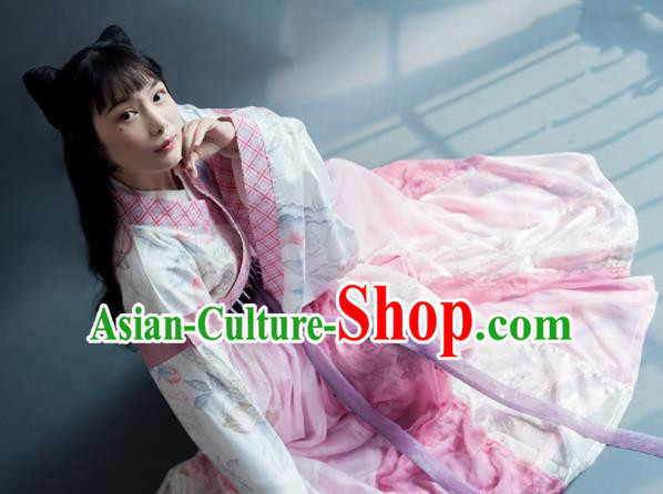 Chinese Traditional Han Dynasty Young Lady Historical Costumes Ancient Princess Hanfu Dress for Women