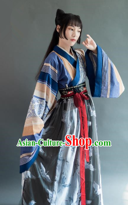 Chinese Traditional Jin Dynasty Historical Costumes Ancient Aristocratic Lady Hanfu Dress for Women