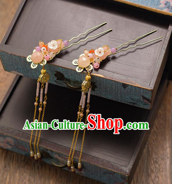 Chinese Ancient Bride Hair Clips Wedding Hair Accessories Palace Tassel Hairpins Headwear for Women