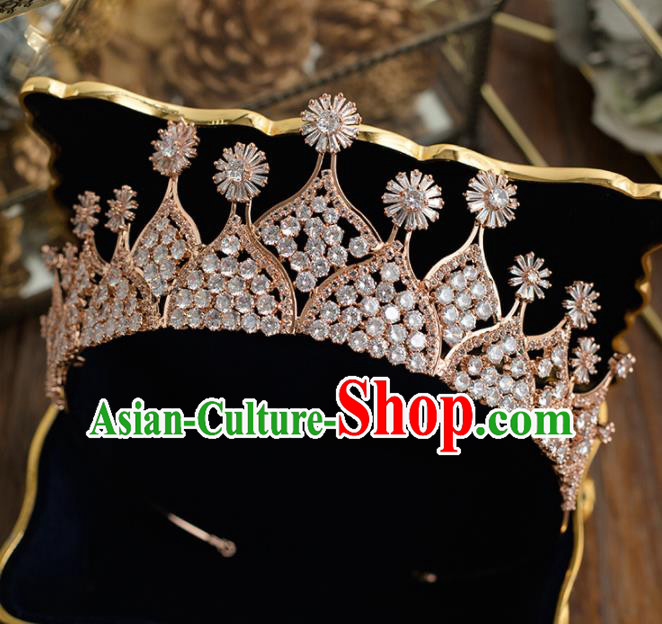 Top Grade Handmade Wedding Princess Hair Accessories Bride Royal Crown Headwear for Women