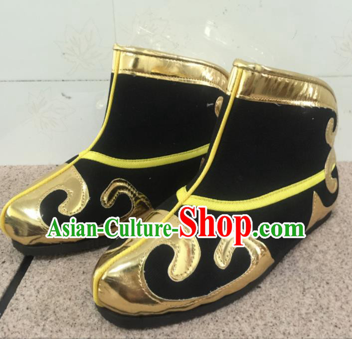 Chinese Traditional Shoes Ancient Beijing Opera Takefu Boots Hanfu Shoes for Men