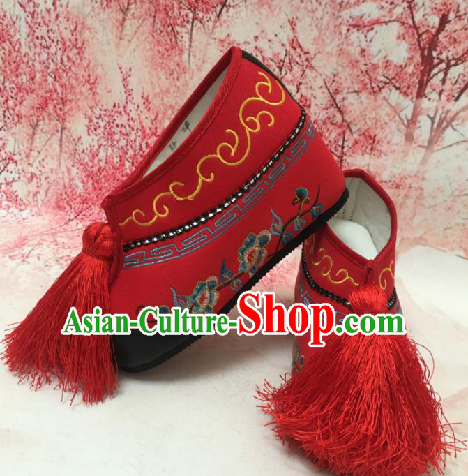 Traditional Chinese Shoes Ancient Princess Red Shoes Beijing Opera Boots for Women