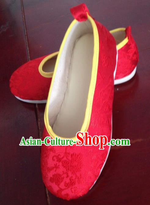 Traditional Chinese Red Shoes Ancient Princess Shoes Wedding Embroidered Shoes for Women