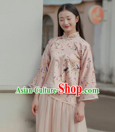 Chinese Traditional Costumes National Tang Suit Qipao Blouse Silk Shirt for Women