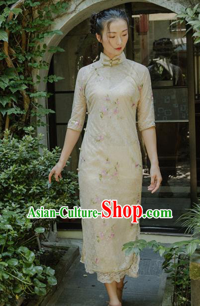 Chinese Traditional Costumes National Qipao Dress Classical Silk Cheongsam for Women