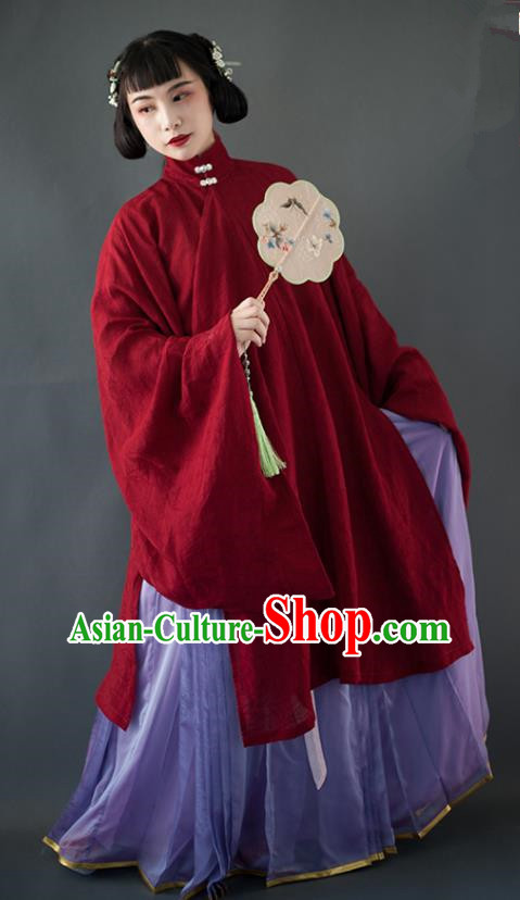 Chinese Ancient Nobility Lady Hanfu Dress Traditional Ming Dynasty Historical Costumes Complete Set for Women