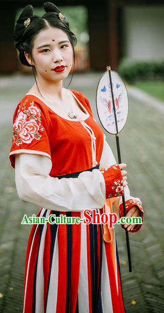Chinese Traditional Tang Dynasty Palace Historical Costumes Ancient Princess Court Maid Hanfu Dress for Women