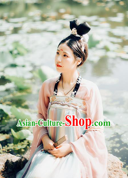 Chinese Traditional Tang Dynasty Historical Costumes Ancient Palace Princess Court Maid Hanfu Dress for Women