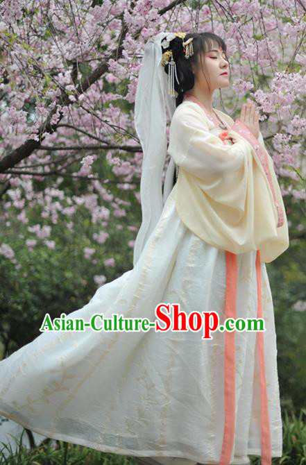 Chinese Traditional Tang Dynasty Palace Princess Historical Costumes Ancient Peri Court Maid Hanfu Dress for Women