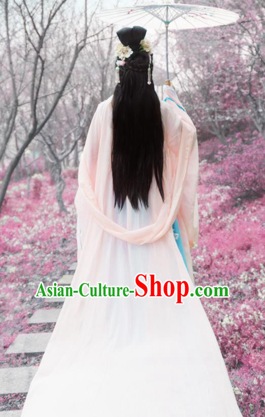 Traditional Chinese Ancient Drama Moon Goddess Costumes Tang Dynasty Princess Hanfu Dress for Women