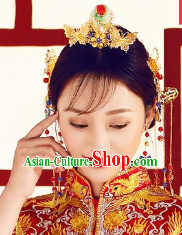 Chinese Traditional Wedding Hair Accessories Ancient Bride Hair Combs Hairpins Headdress for Women