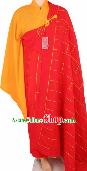 Chinese Traditional Buddhist Monk Clothing Red Cassock Buddhism Monks Costumes for Men