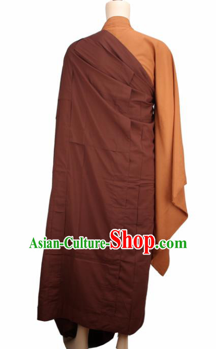 Chinese Traditional Buddhist Monk Clothing Brown Cassock Buddhism Monks Costumes for Men