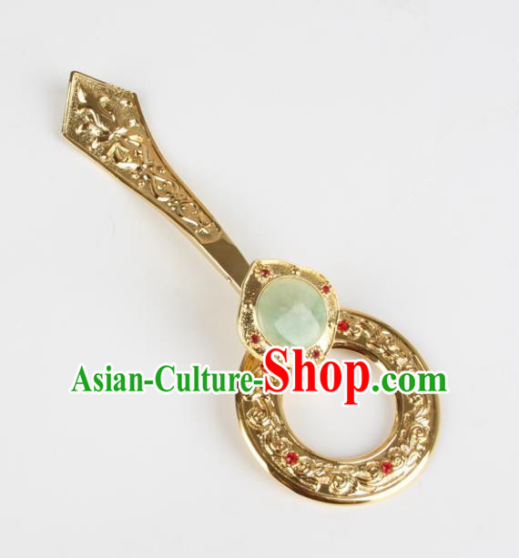 Chinese Traditional Buddhist Jade Belt Hook Buddhism Accessories Cassock Clothes Hook