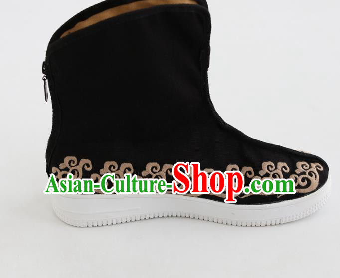 Chinese Traditional Martial Arts Shoes Kung Fu Black Cloth Boots for Men