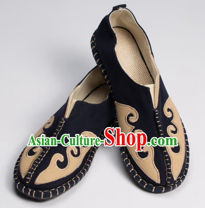 Chinese Traditional Martial Arts Shoes Kung Fu Shoes Linen Monk Shoes for Men