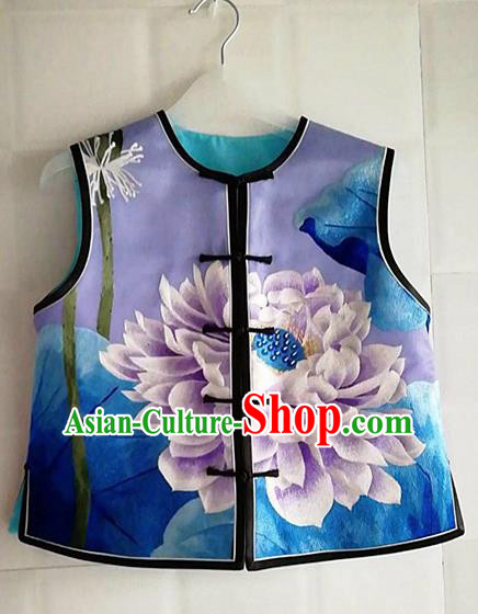 Chinese Traditional Costume Tang Suit Embroidered Vest National Silk Waistcoat for Women