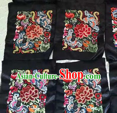 Chinese Traditional Handmade Embroidery Craft Embroidered Peony Butterfly Silk Patches Embroidering Accessories