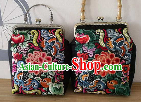 Chinese Traditional Handmade Embroidery Craft Embroidered Bags Embroidering Handbag