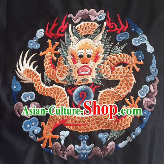 Chinese Traditional Handmade Embroidery Craft Embroidered Patches Embroidering Dragon Silk Piece