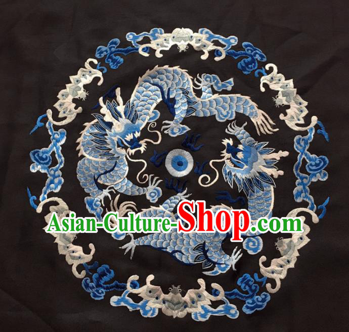 Chinese Traditional Embroidered Dragons Silk Patches Handmade Embroidery Craft