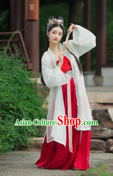 Chinese Traditional Song Dynasty Nobility Lady Hanfu Dress Ancient Palace Historical Costumes for Women