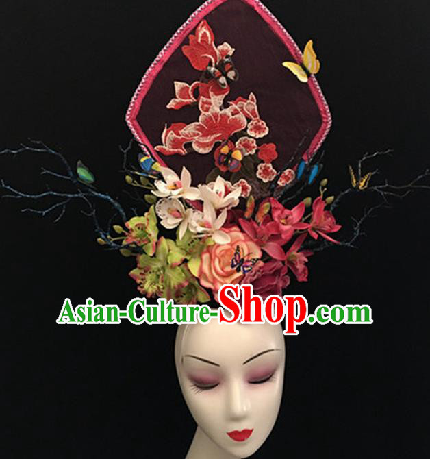 Top Halloween Giant Goldfish Hair Accessories Chinese Traditional Catwalks Headpiece for Women