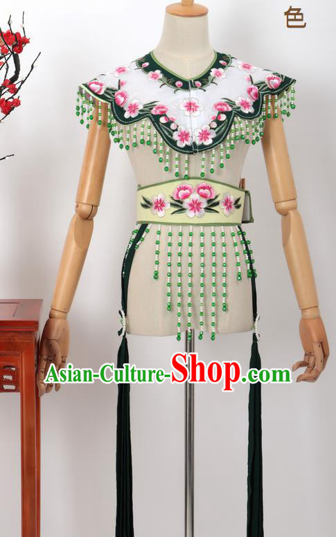 Chinese Traditional Beijing Opera Diva Accessories Black Shoulder Cape and Belt for Women