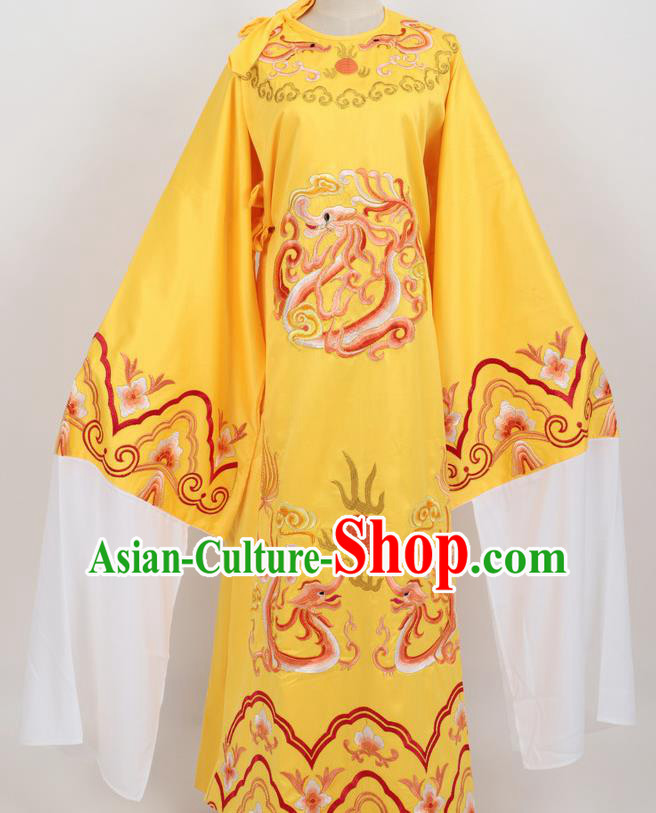 Professional Chinese Traditional Beijing Opera Niche Yellow Ceremonial Robe Ancient Number One Scholar Costume for Men