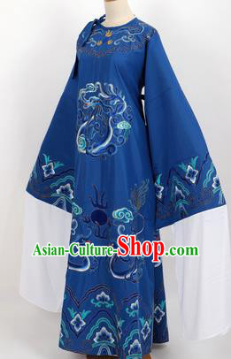 Professional Chinese Traditional Beijing Opera Niche Royalblue Ceremonial Robe Ancient Number One Scholar Costume for Men
