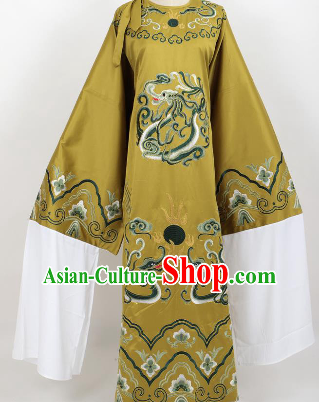 Professional Chinese Traditional Beijing Opera Niche Olive Green Ceremonial Robe Ancient Number One Scholar Costume for Men