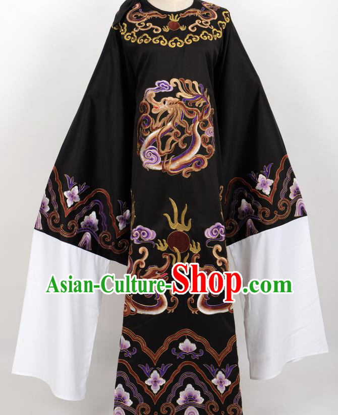 Professional Chinese Traditional Beijing Opera Niche Black Ceremonial Robe Ancient Number One Scholar Costume for Men