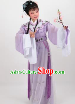 Chinese Traditional Professional Beijing Opera Diva Costumes Ancient Imperial Consort Purple Dress for Women