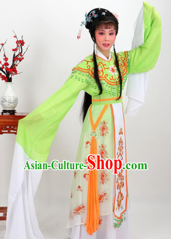 Professional Chinese Traditional Beijing Opera Diva Green Dress Ancient Imperial Consort Costumes for Women