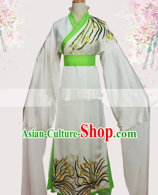 Professional Chinese Traditional Beijing Opera Diva White Dress Ancient Nobility Lady Costumes for Women