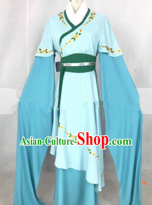 Professional Chinese Traditional Beijing Opera Actress Blue Dress Ancient Nobility Lady Costumes for Women