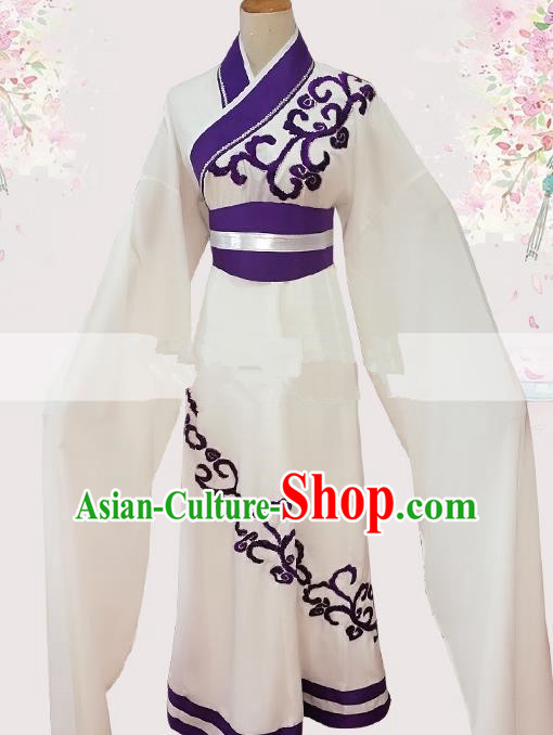 Professional Chinese Traditional Beijing Opera Young Lady White Dress Ancient Court Princess Costume for Women