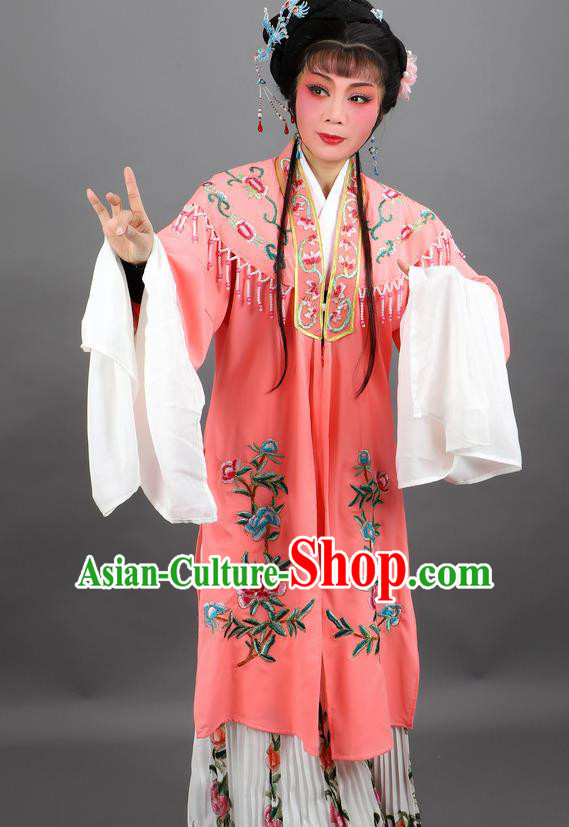 Professional Chinese Traditional Beijing Opera Orange Cloak Ancient Nobility Lady Costume for Women