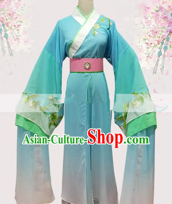 Professional Chinese Traditional Beijing Opera Blue Robe Ancient Scholar Costume for Men