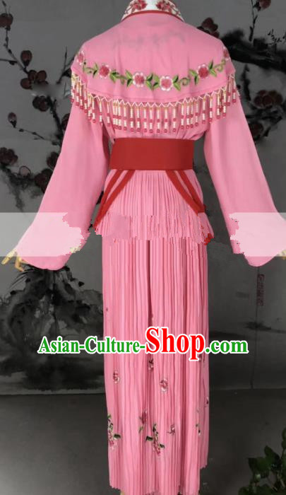 Professional Chinese Traditional Beijing Opera Country Lady Pink Dress Ancient Maidservants Costume for Women