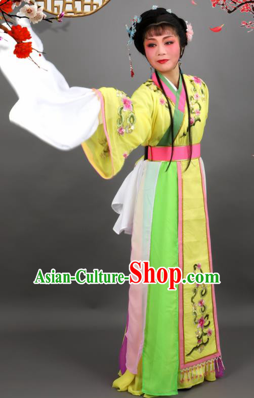 Chinese Traditional Peking Opera Diva Princess Yellow Dress Ancient Palace Lady Costume for Women