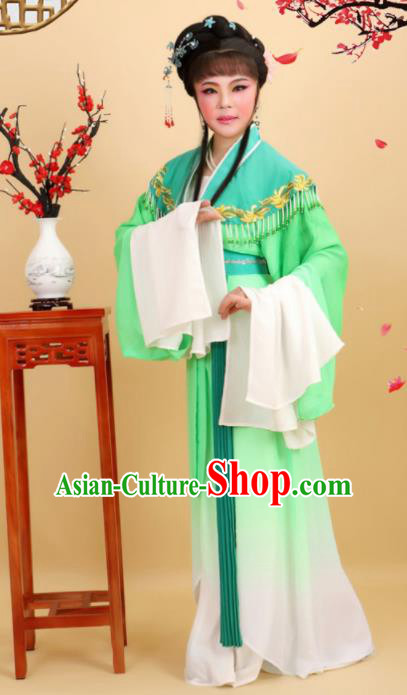 Chinese Traditional Peking Opera Diva Princess Green Dress Ancient Palace Lady Costume for Women
