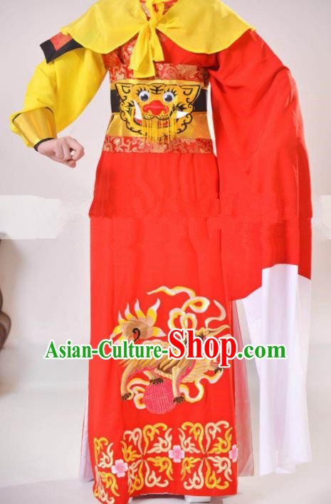 Professional Chinese Traditional Beijing Opera Takefu Red Clothing Ancient Swordsman Costume for Men