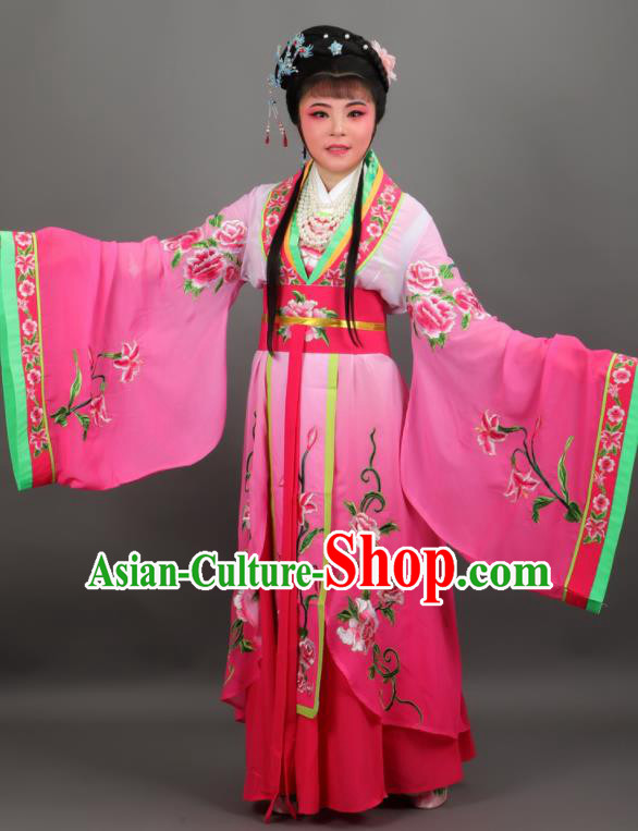 Chinese Traditional Peking Opera Diva Empress Rosy Dress Ancient Court Queen Costume for Women