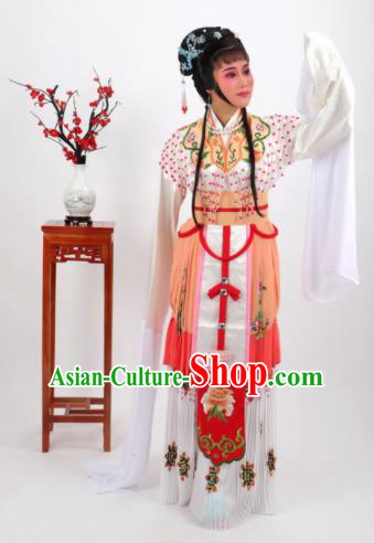 Chinese Traditional Peking Opera Actress Hua Tan Orange Dress Ancient Rich Lady Costume for Women