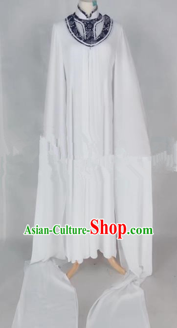 Professional Chinese Traditional Beijing Opera Qin Xianglian White Dress Ancient Country Lady Costume for Women