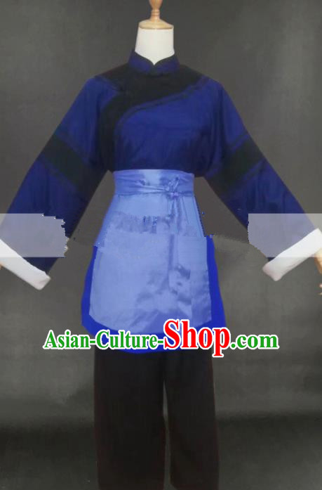 Professional Chinese Traditional Peking Opera Poor Female Dress Ancient Country Lady Costume for Women