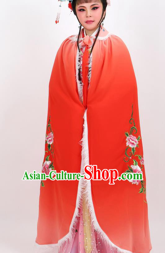 Professional Chinese Traditional Beijing Opera Red Cape Ancient Princess Costume for Women